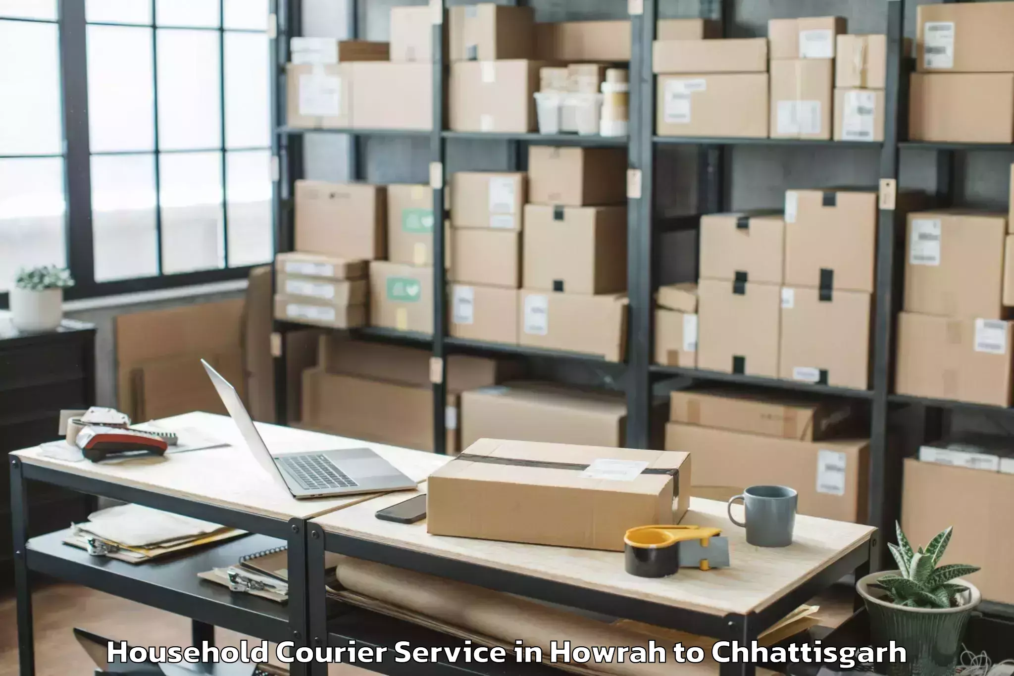 Expert Howrah to Chhindgarh Household Courier